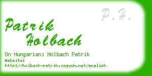 patrik holbach business card